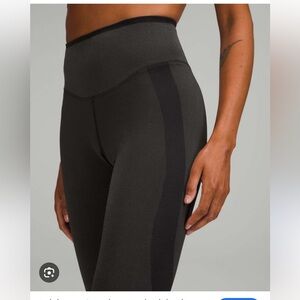 Lululemon Seamless Mesh Graphite Gray High Rise Train Leggings, Sz. 6